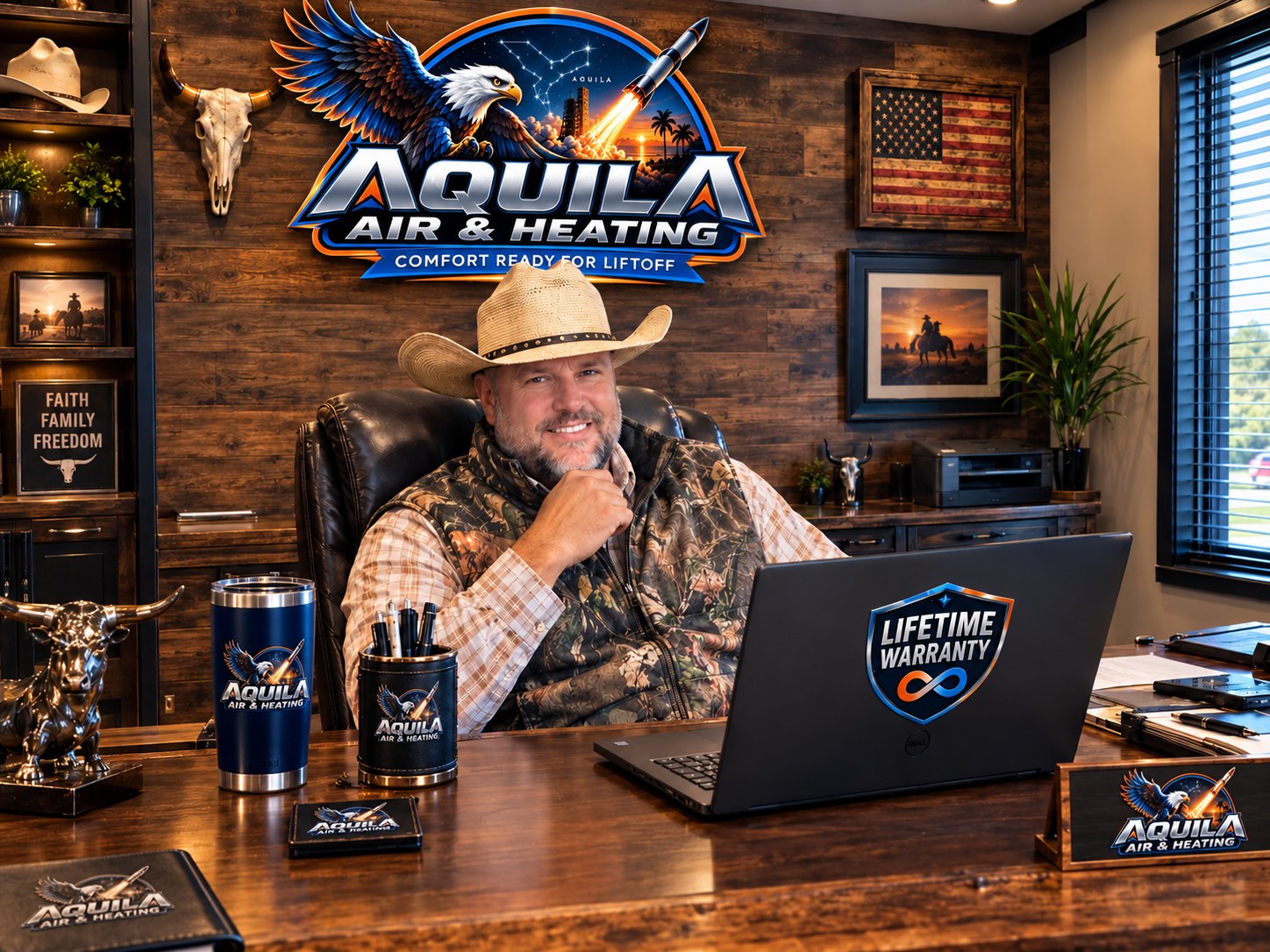 Todd Keller, owner of Aquila Air & Heating, at his Cocoa, Florida office