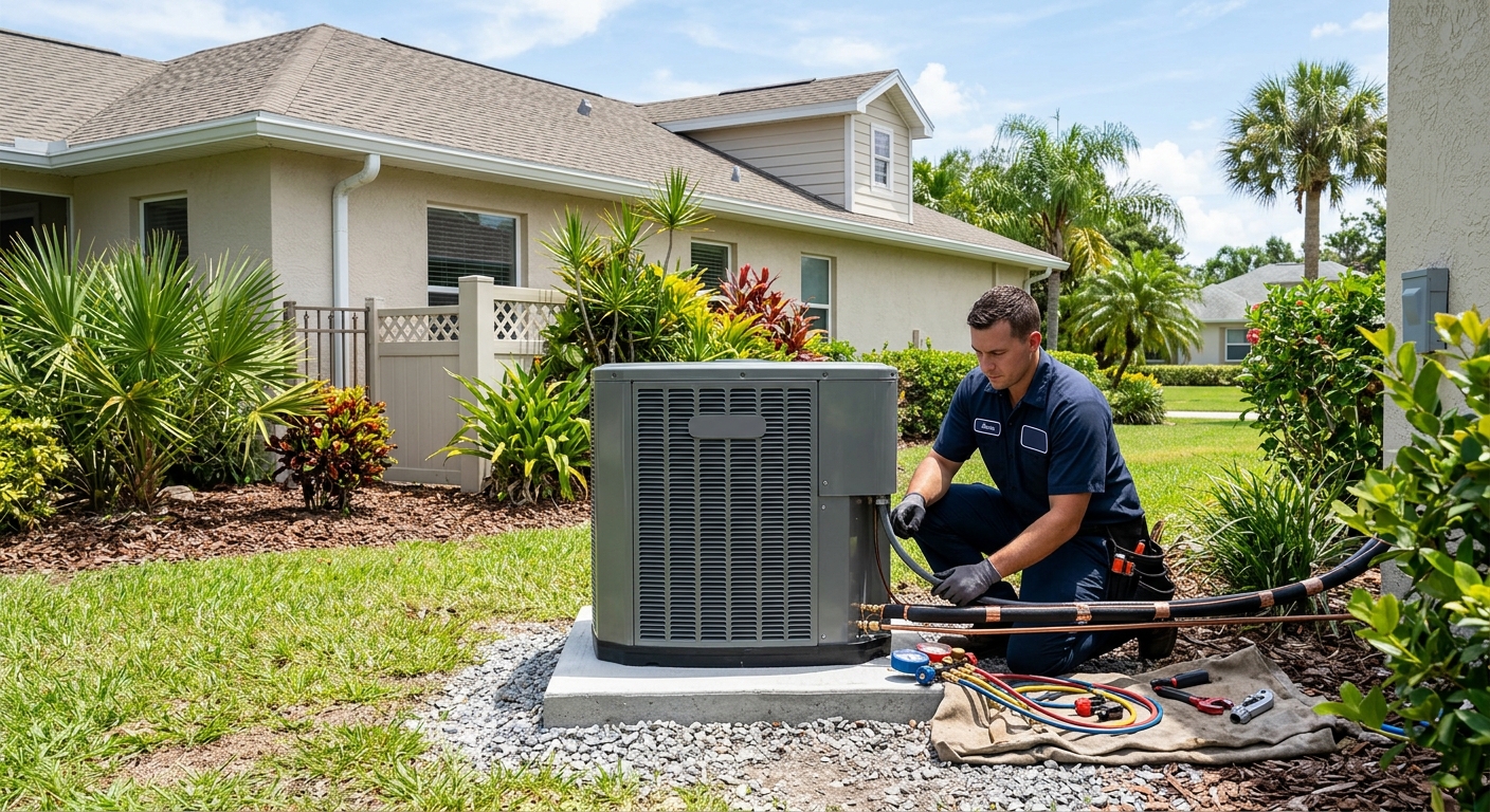 Professional AC replacement and installation at a Titusville Florida home